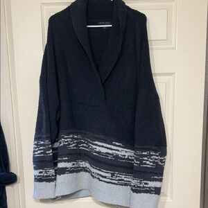 Barefoot Dreams Black and Gray Cowl Neck Sweater